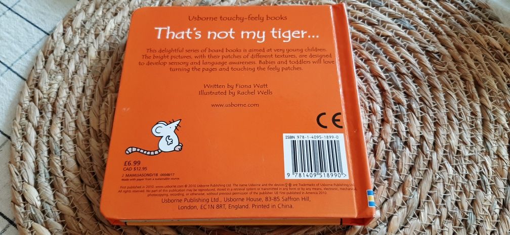 That's not my tiger. Usborne. Książka sensoryczna po angielsku dla dzi