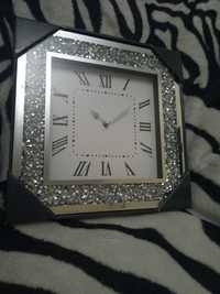 Zegar ścienny diamentowy, lustrzany, glamour, diamond clock