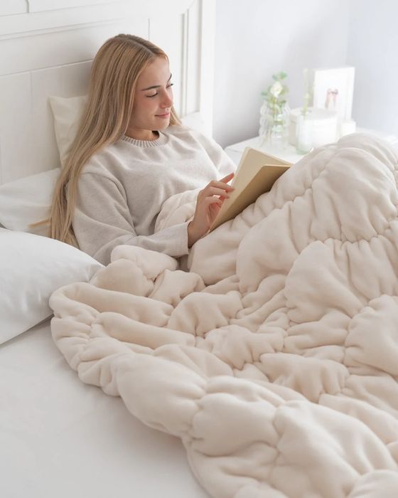 Manta Harriet Flamingueo Bege – Acolchoada