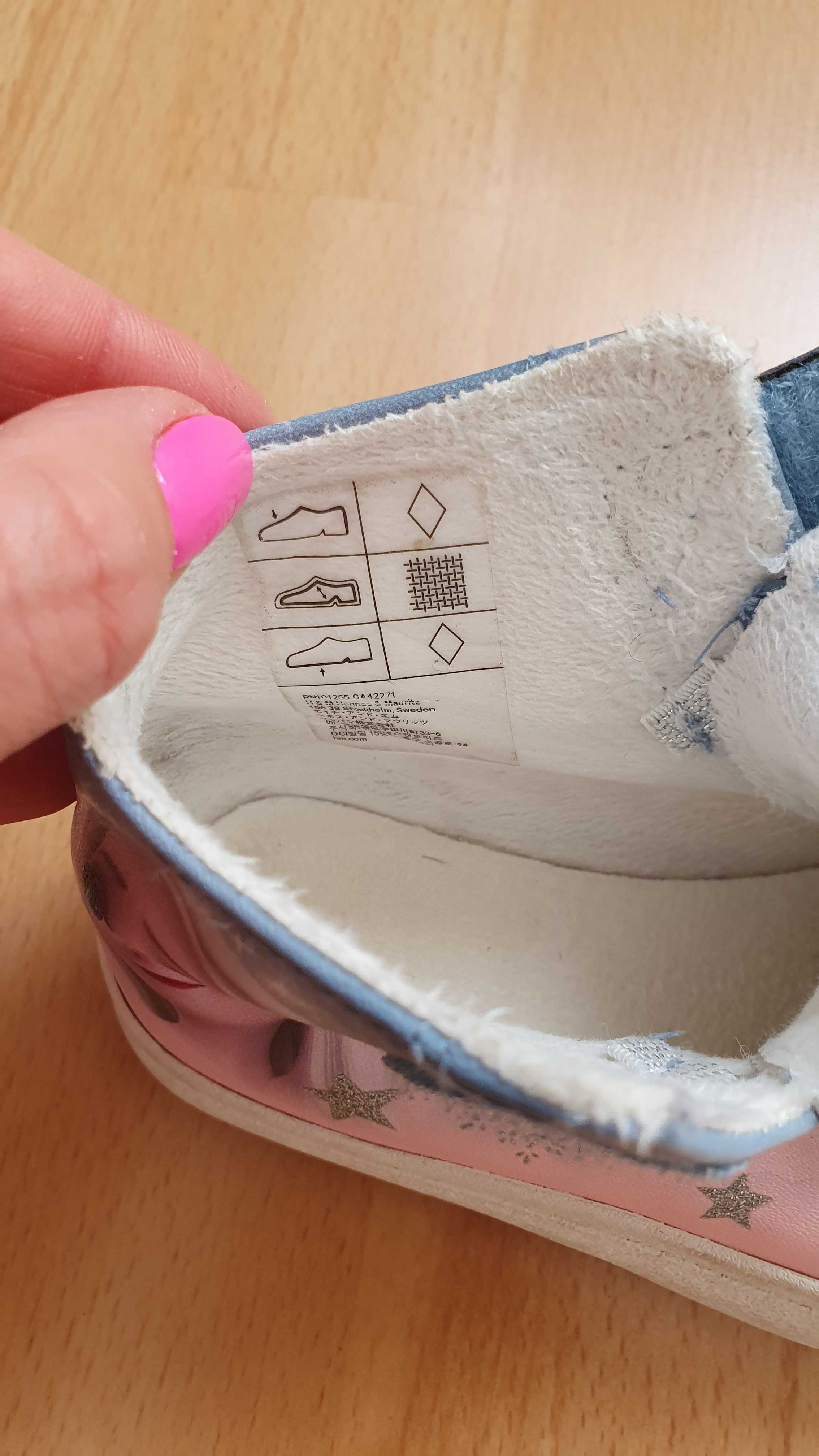 Jesienne półbuty buty za kostkę Frozen firmy H&M rozmiar 24