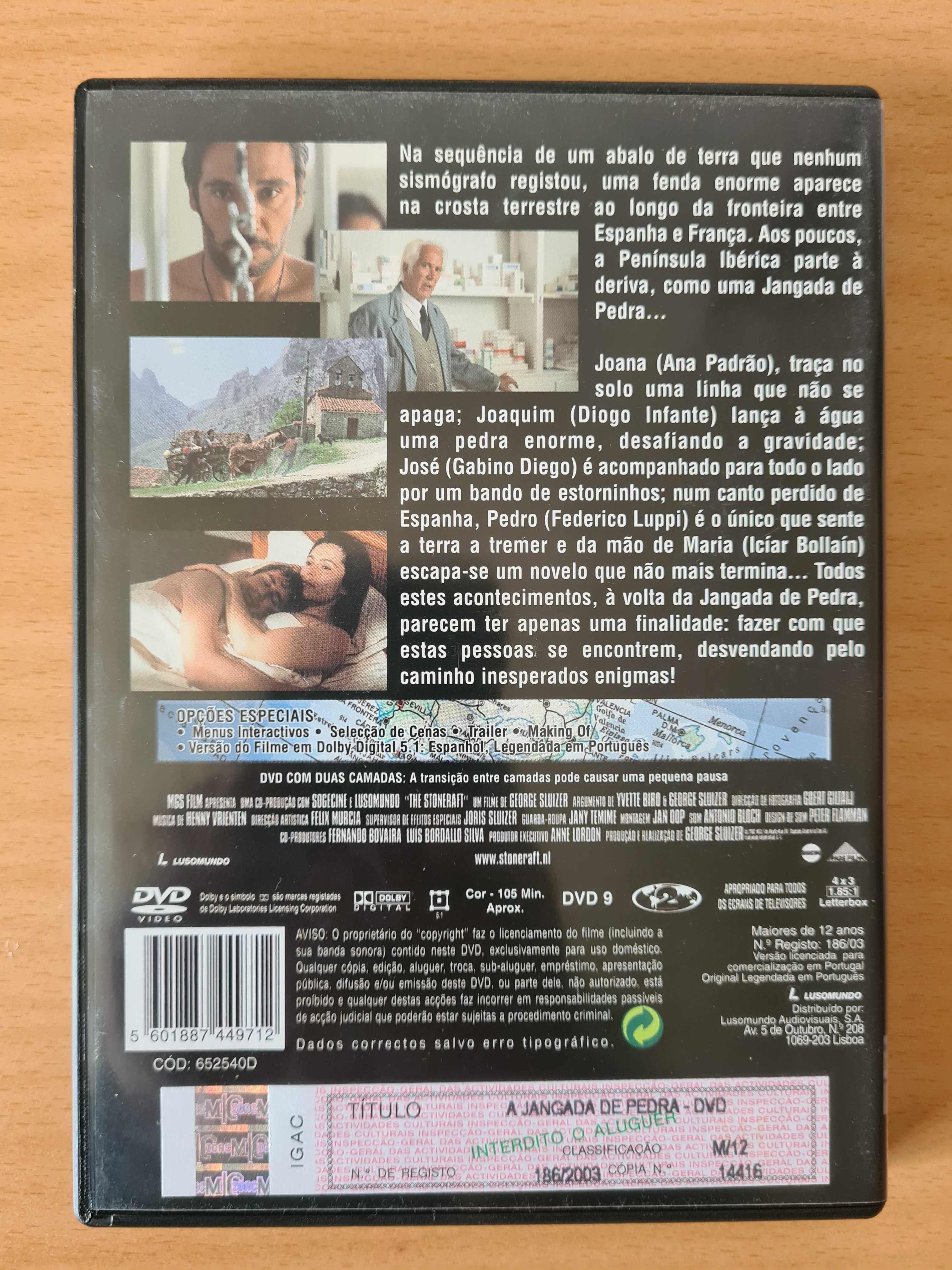 Filme em DVD "A Jangada de Pedra" de José Saramago