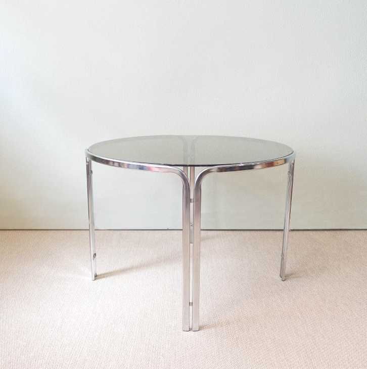 Mesa de jantar italiana cromada | 1970