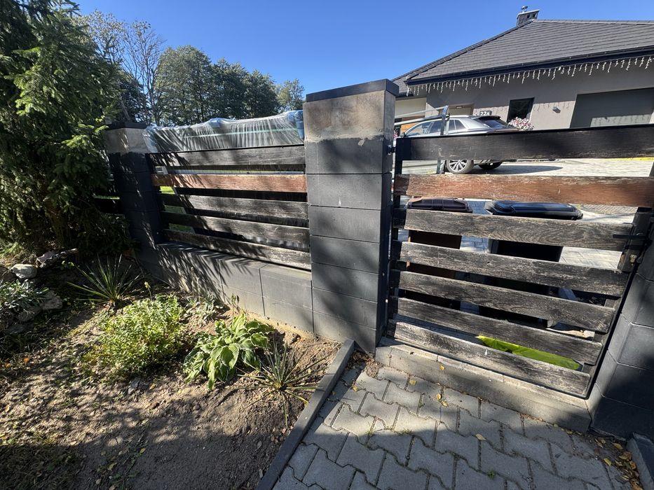 Brama przesuwna 3,5 m, 3 przesła i 2 furtki porzadna konstrukcja