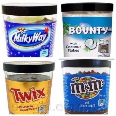 Шоколадный крем Twix, Mars, MilkyWay, M&M, Bounty 200г