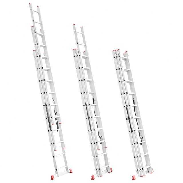 Лестница алюминиевая 3-х секц. 3*10 ступ.6,48 м INTERTOOL LT-0310/0312
