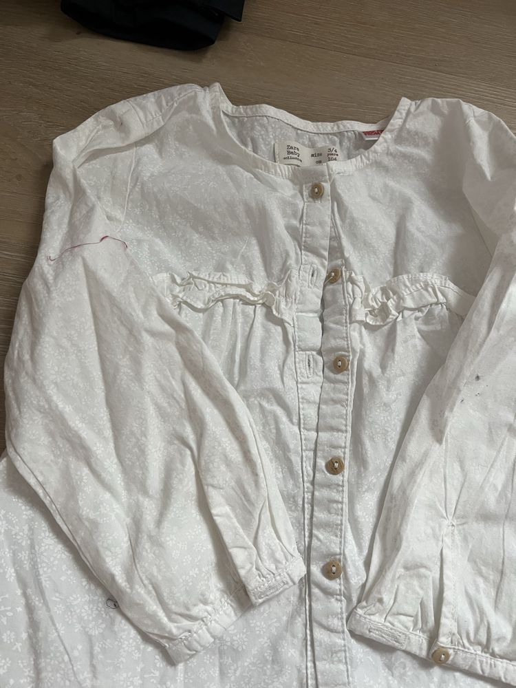 Zara koszula biała + bluzeczka 98-104