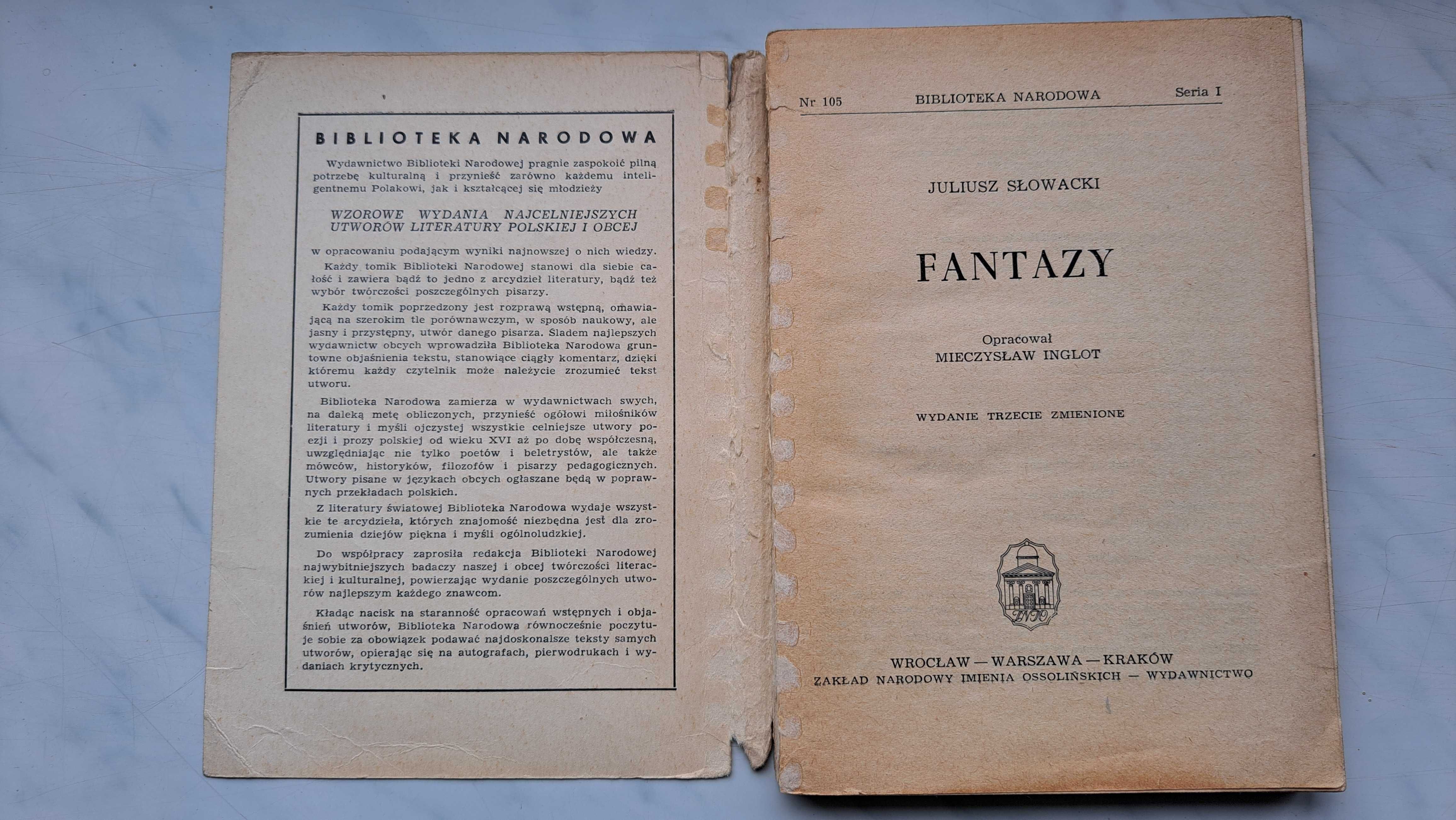 Juliusz Słowacki - Fantazy - Biblioteka Narodowa - książka