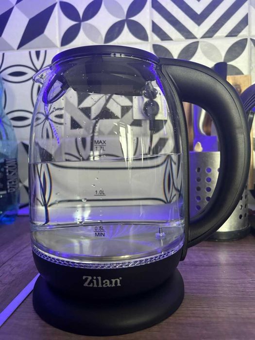 Czajnik Elektryczny Szklany Regulacja Temperatury 5 Kolorów LED 2200W