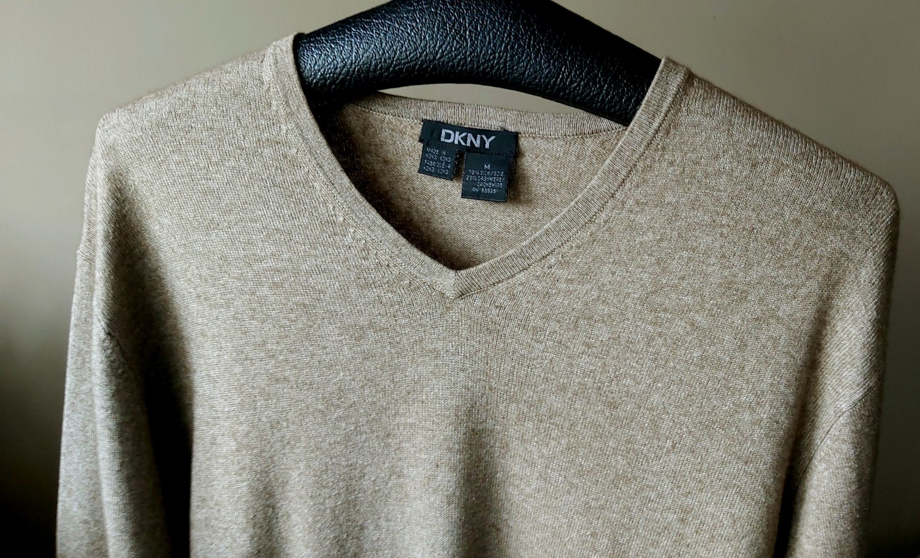 DKNY Donna Karan męski sweter z kaszmirowy z jedwabiem rozmiar M