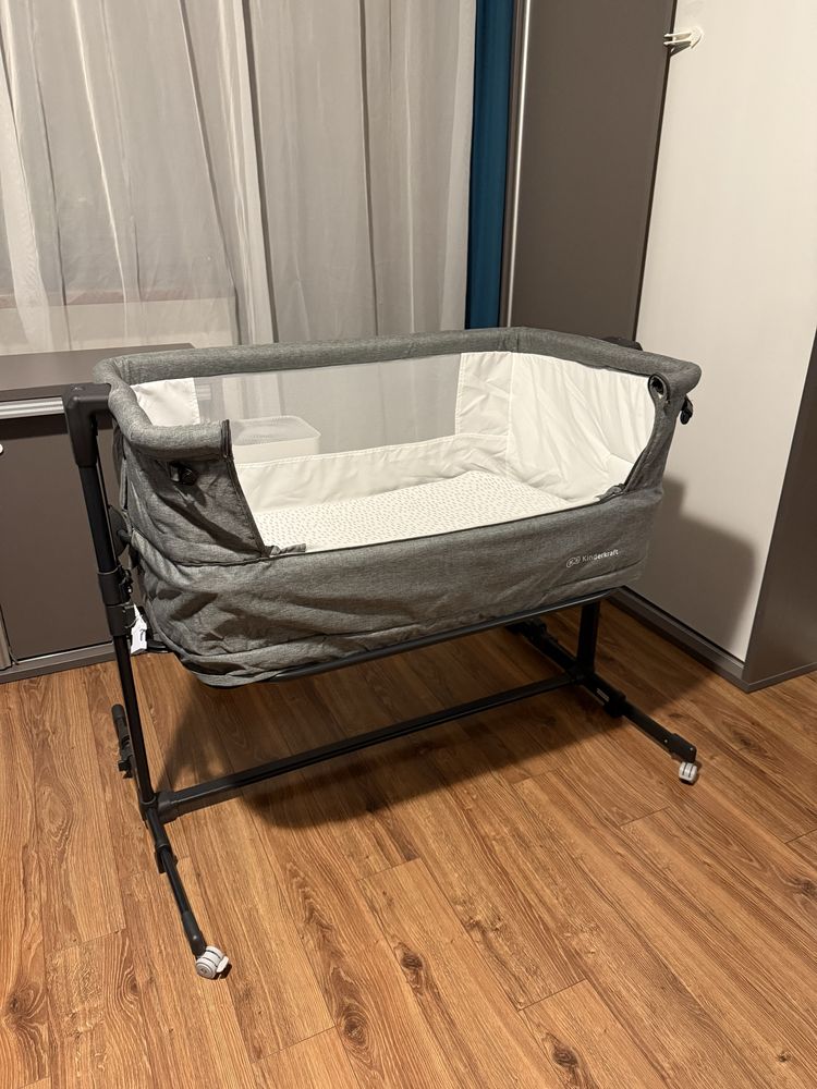 Kinderkraft Neste Grow - łóżeczko dostawne 3w1 Dark Grey