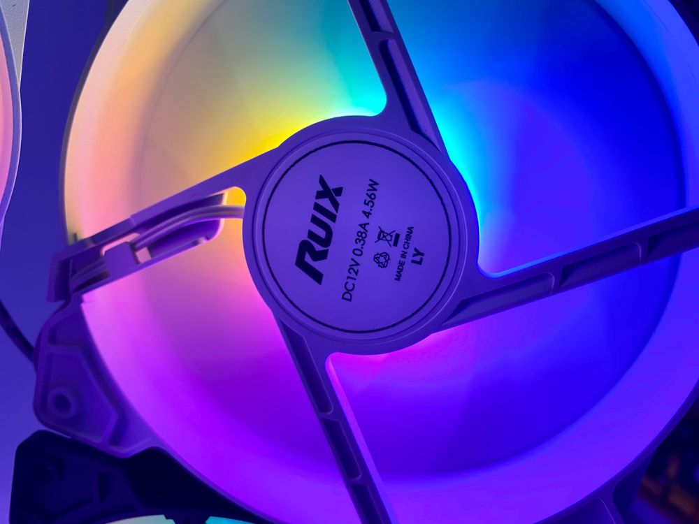 Корпусний Кулер Вентилятор 120mm RGB Охолодження для ПК Black/White