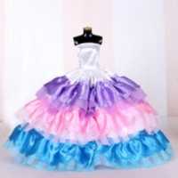 Suknia sukienka księżniczka balowa kolorowa dla lalki Barbie