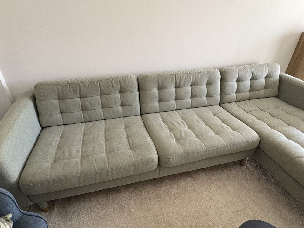 Sofá 3 lugares, c/chaise longue/Gunnared verde