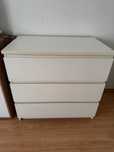 Komoda Ikea Malm, 3 szuflady, biały, 80x78 cm