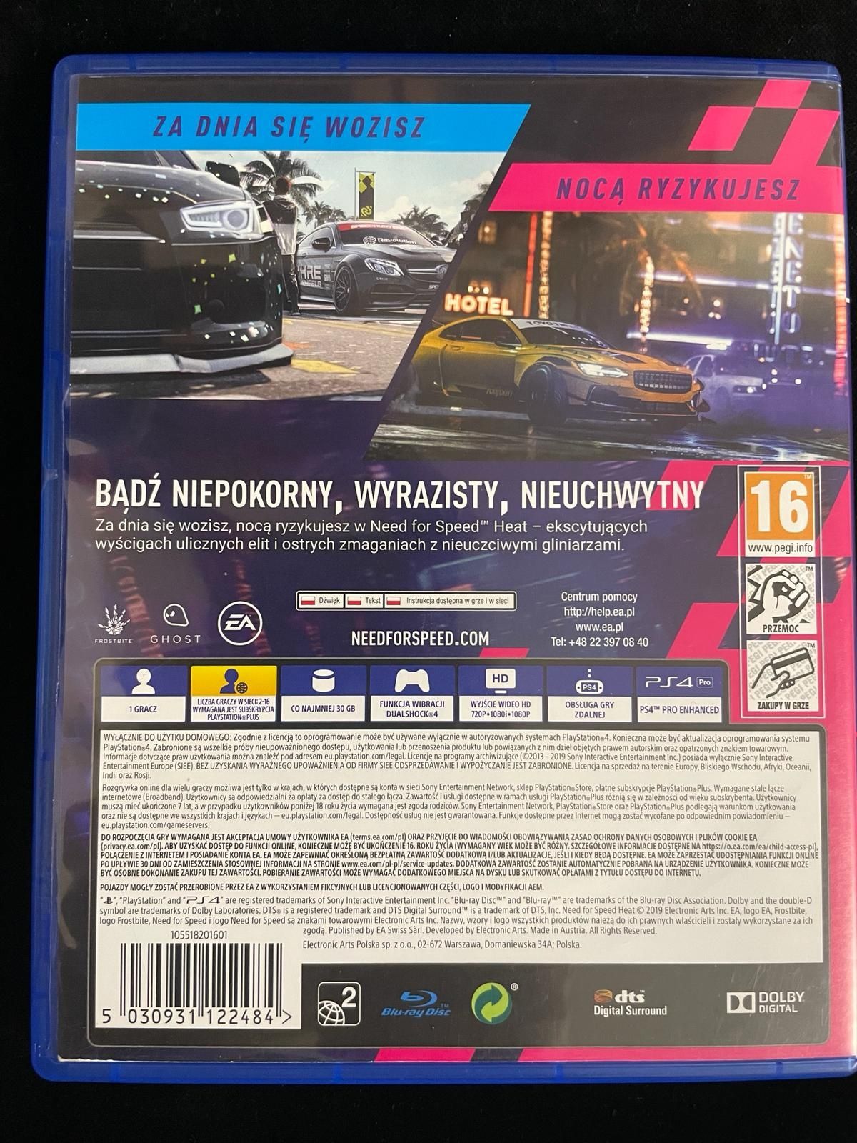 Gra Need For Speed Heat PL Dubbing na PS4 i PS5 w BDB stanie po polsku