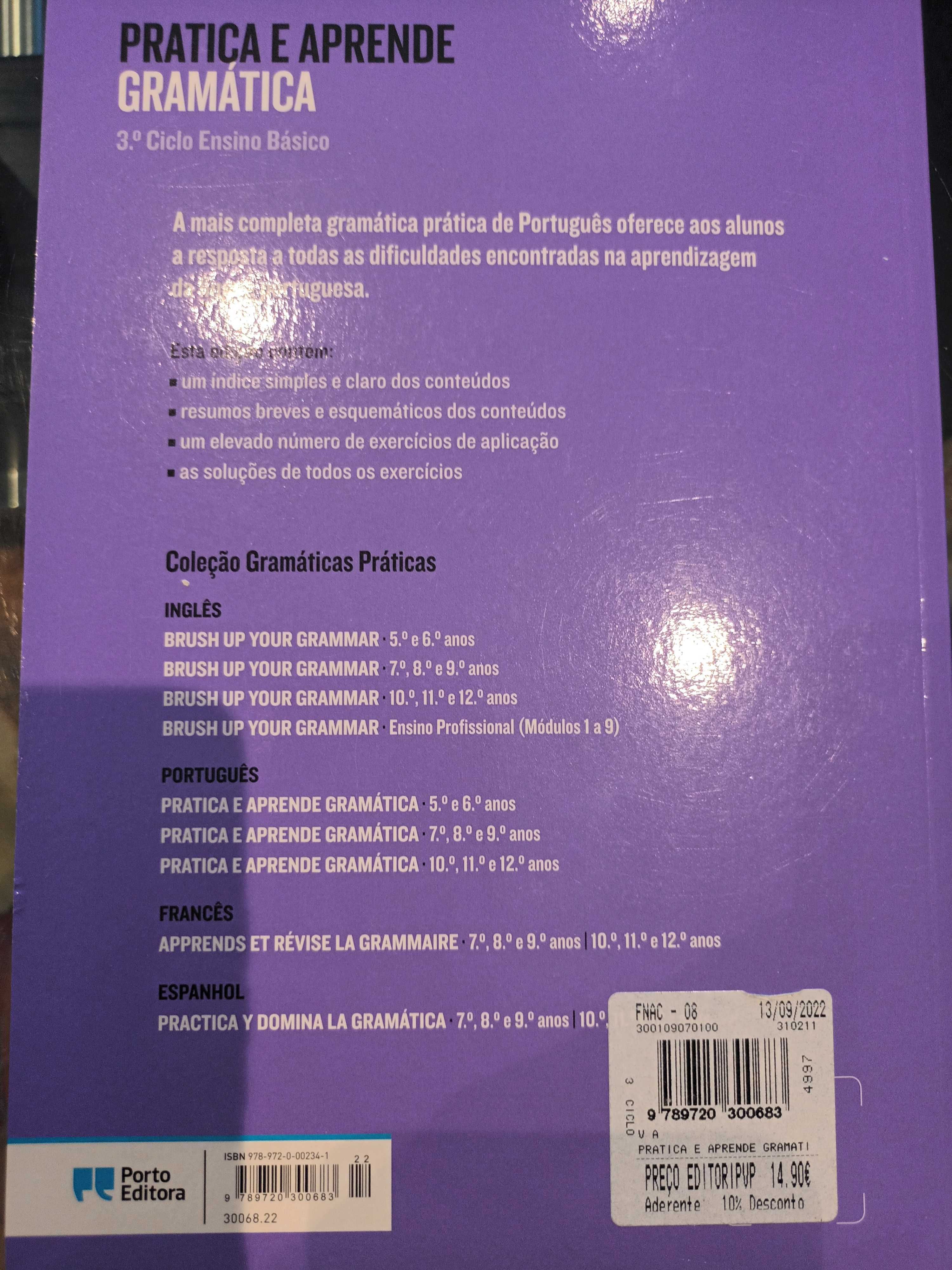 Pratica e Aprende Gramática - Livro de Exercícios 3° Ciclo