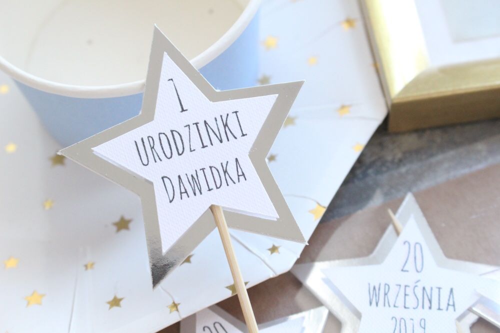 Pikery piki topper do babeczek muffinek dekoracje urodzinowe na chrzes