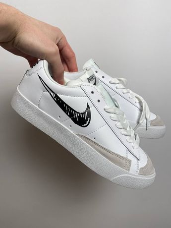 Женские кроссовки Nike Blazer low Sketch black white Найк блейзер