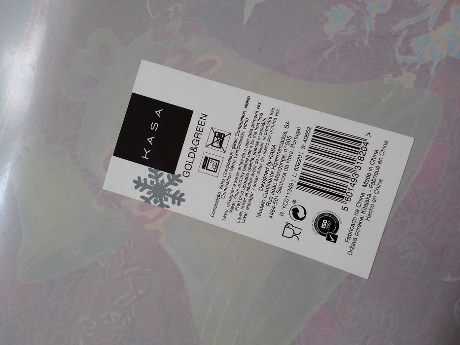 Tabuleiro em vidro de Natal Sinos Merry Christmas