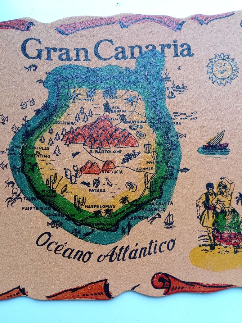 Карта Gran Canaria на плотном кожзаме с покрытием