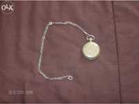 Relógio de bolso de corda banho ouro