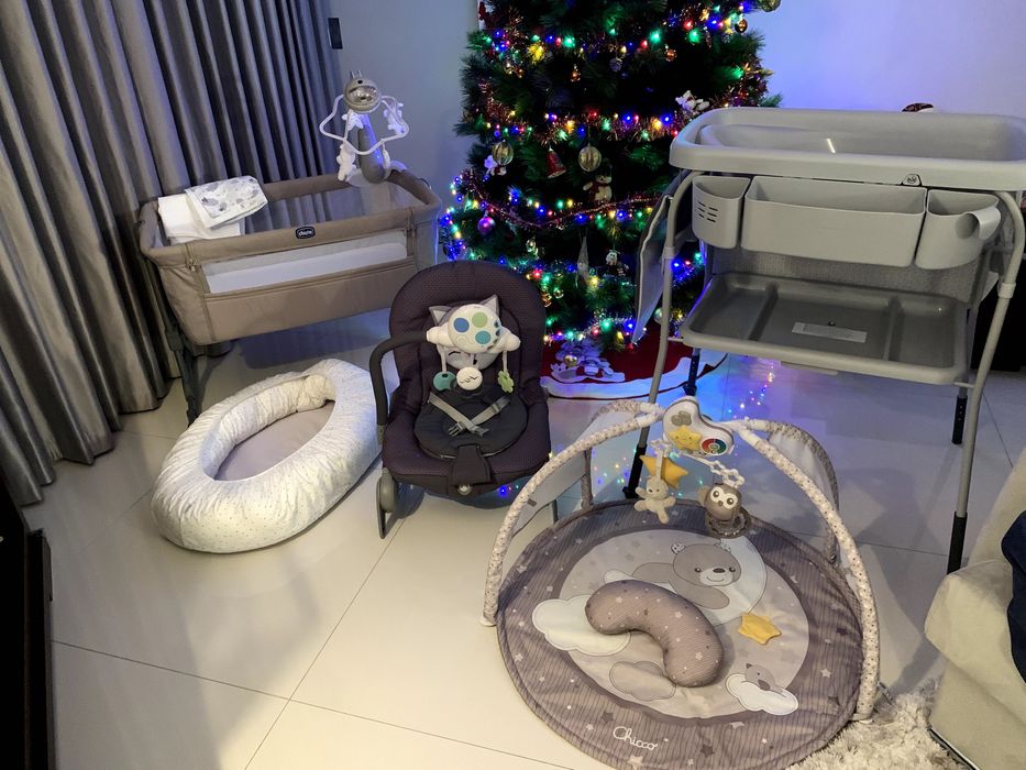 Conjunto Chicco Récem-Nascido (berço ninho banheira espreguiçadeira)