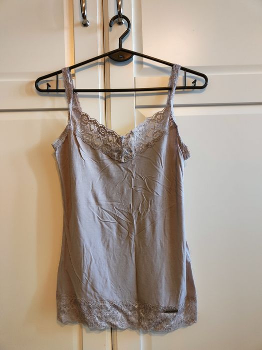 Koszulka top Sisley rozm. S 36 bluzka lila róż
