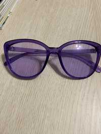 Okulary przeciwsłoneczne damskie fioletowe vintage retro