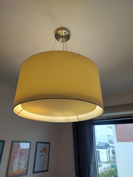 Lampa wisząca sypialnia salon beżowa abażur 50 cm - Zuma Line Cafe