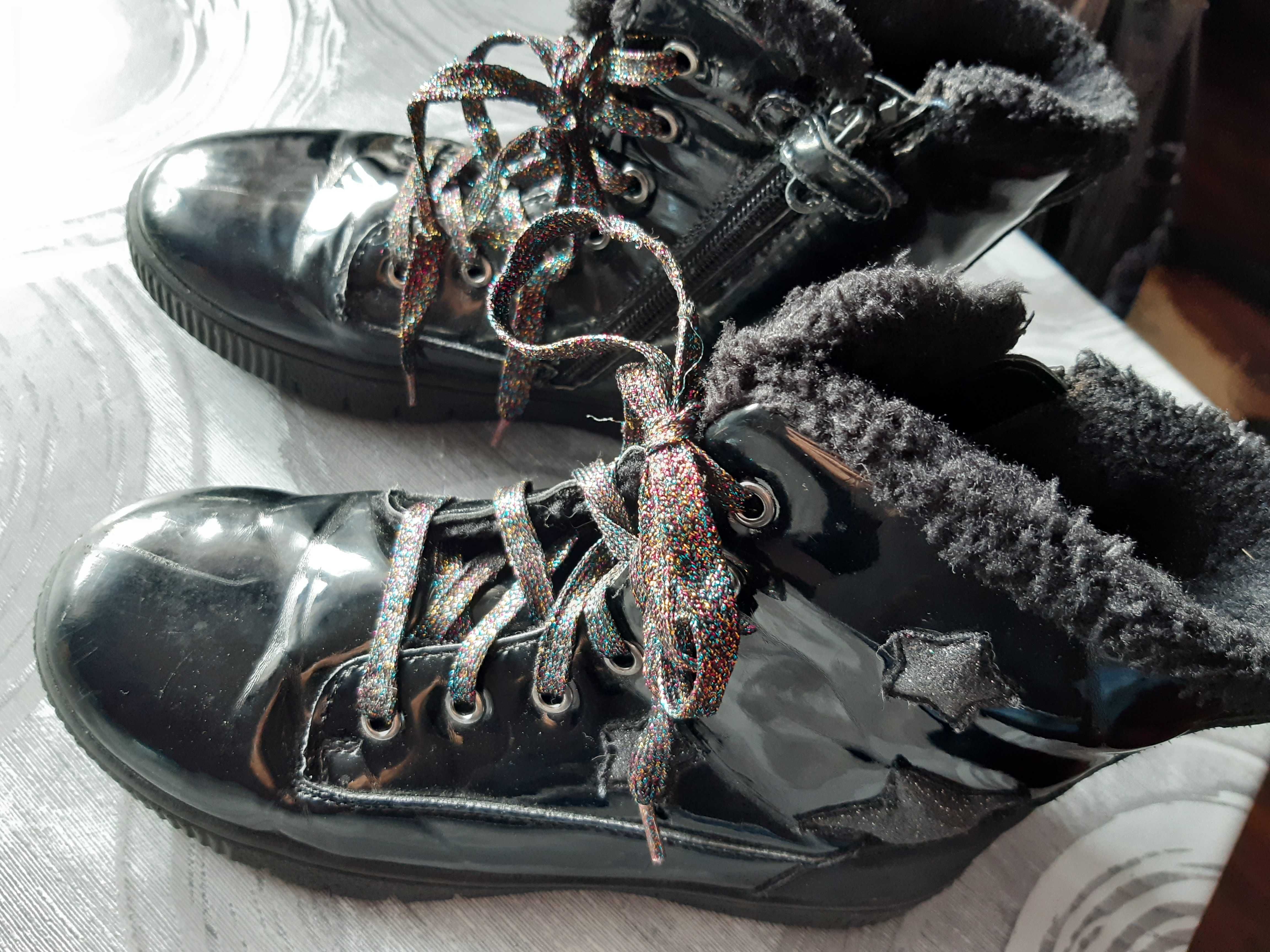 buty zimowe trzewiki lakierki r. 35 dla dziewczynki COOL CLUB