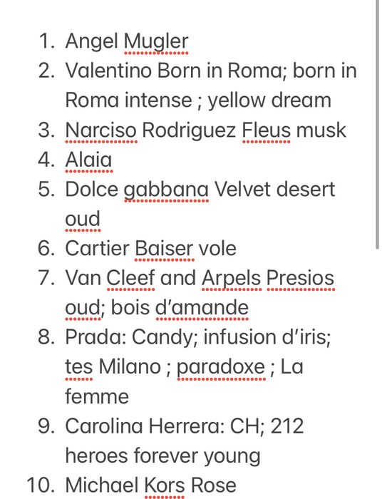 M.Micallef; Michael Kors; Kenzo; Chanel миниатюры и другие.