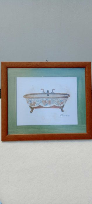 4 Litografias de banheiras, de  Consuelo Gamboa, emolduradas à medida