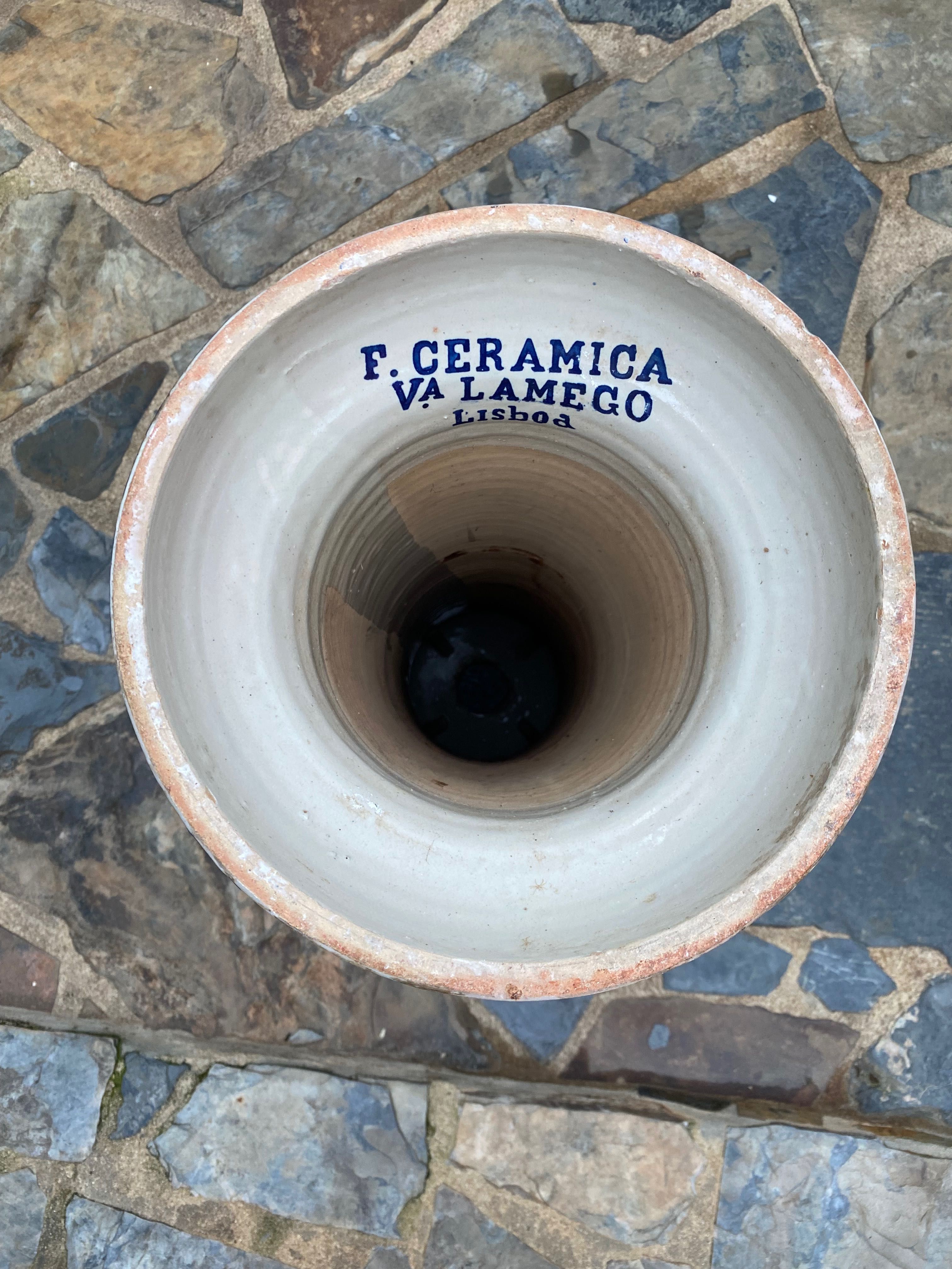 Coluna Fábrica Cerâmica Viúva Lamego Lisboa 80 cm Séc XIX/XX