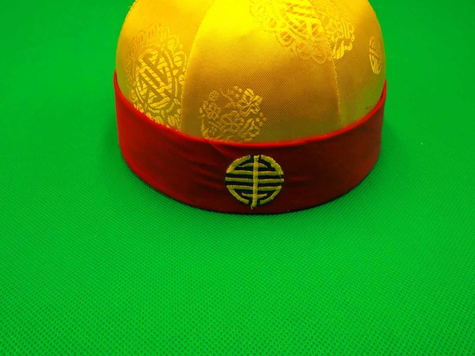 CHIŃSKA CZAPKA dla dziecka, ORYGINAŁ, "stamtąd" NIEUŻYWANA mandaryn