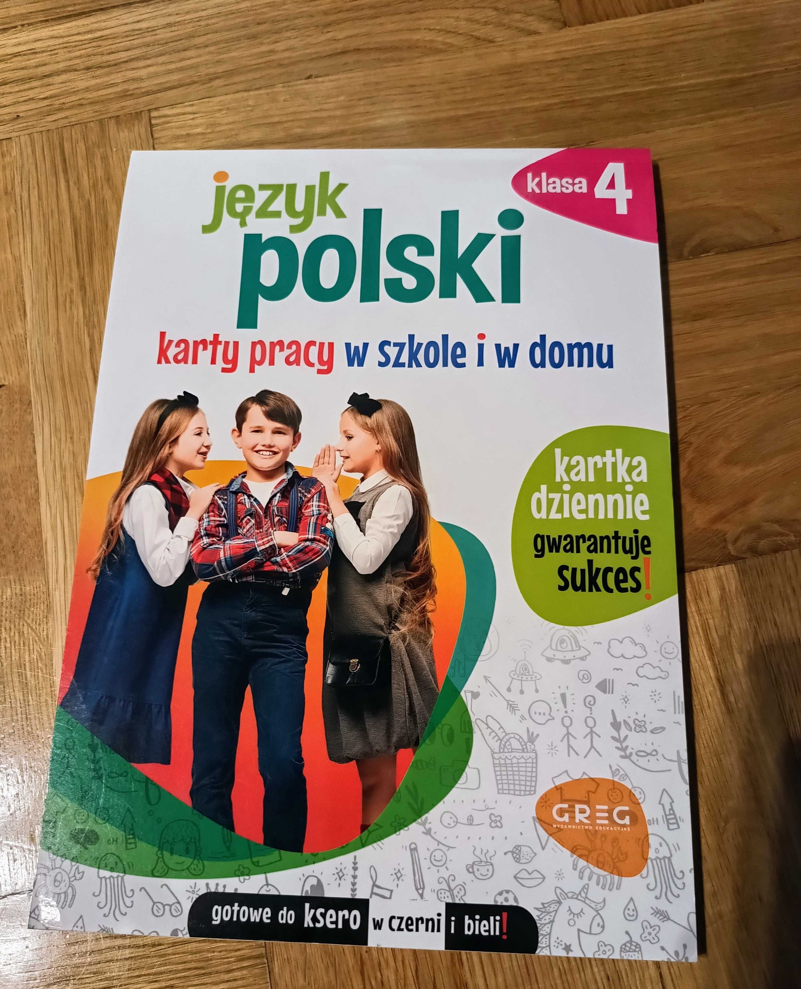 NOWE 2 szt-Matematyka i j.polski kl.4 karty pracy, ćwiczenia.Wyd.GREG