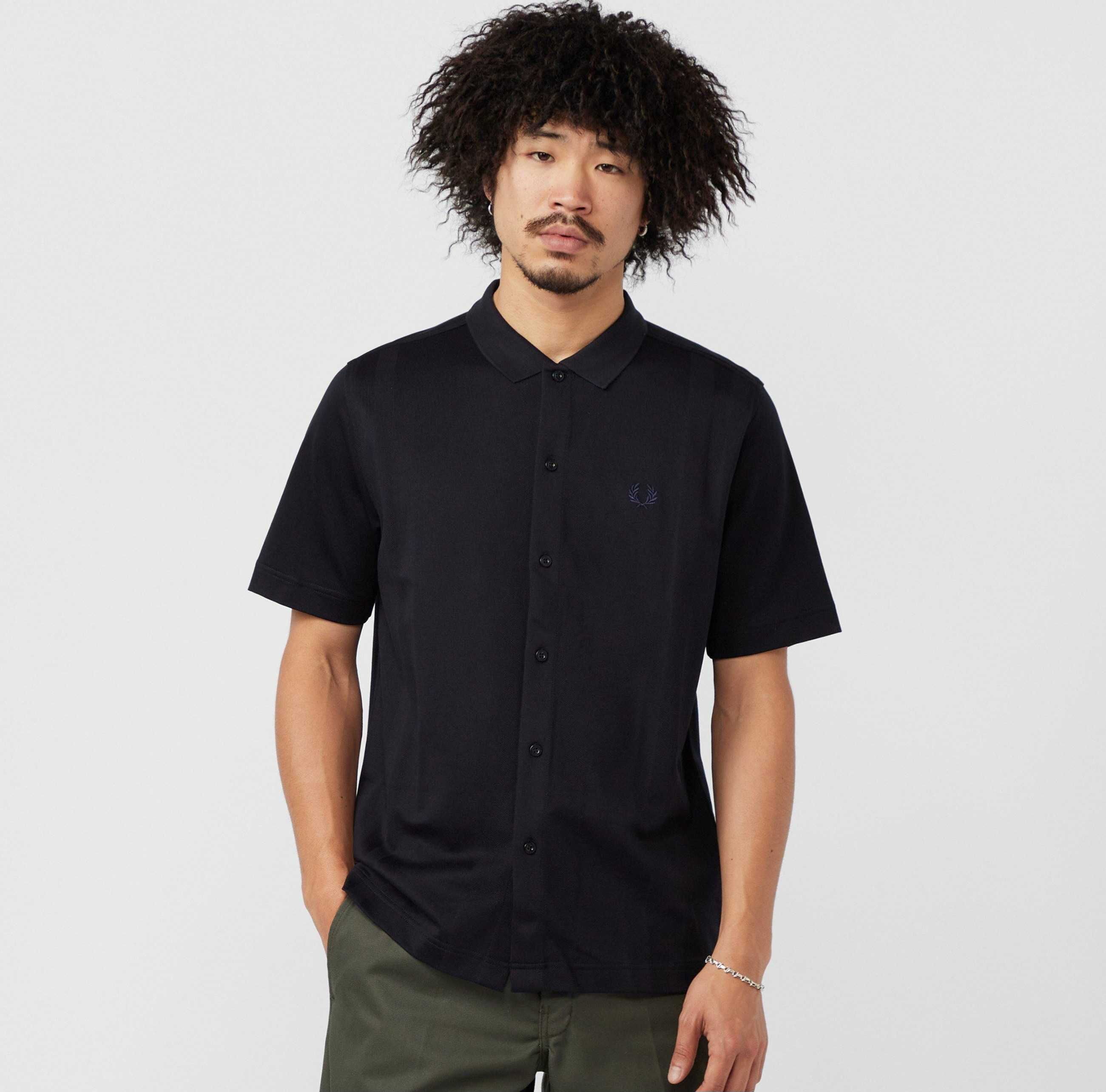 Fred Perry stripe button through polo рубашка поло