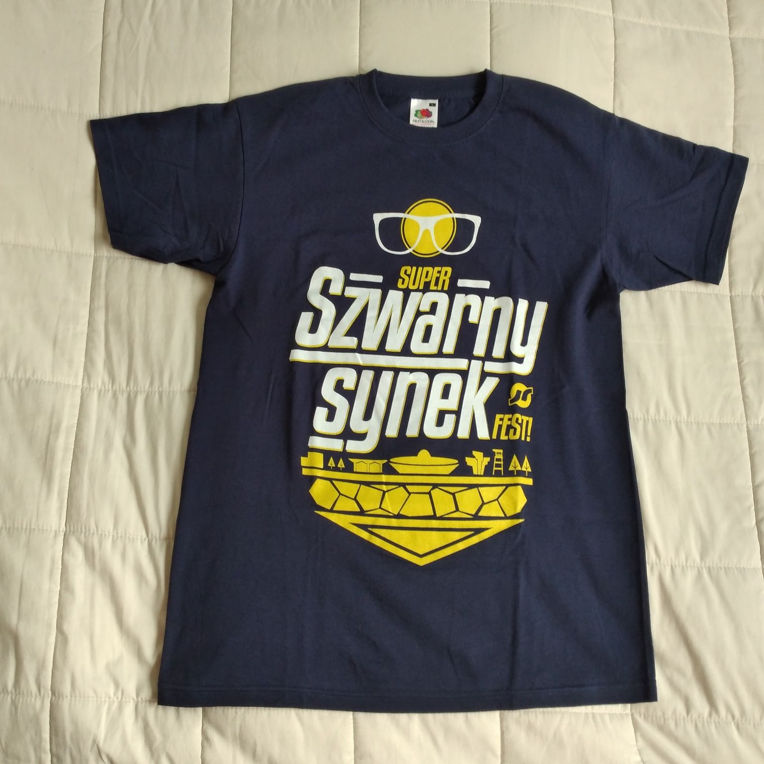 nowy t-shirt męski S śląski super szwarny synek koszulka granatowy