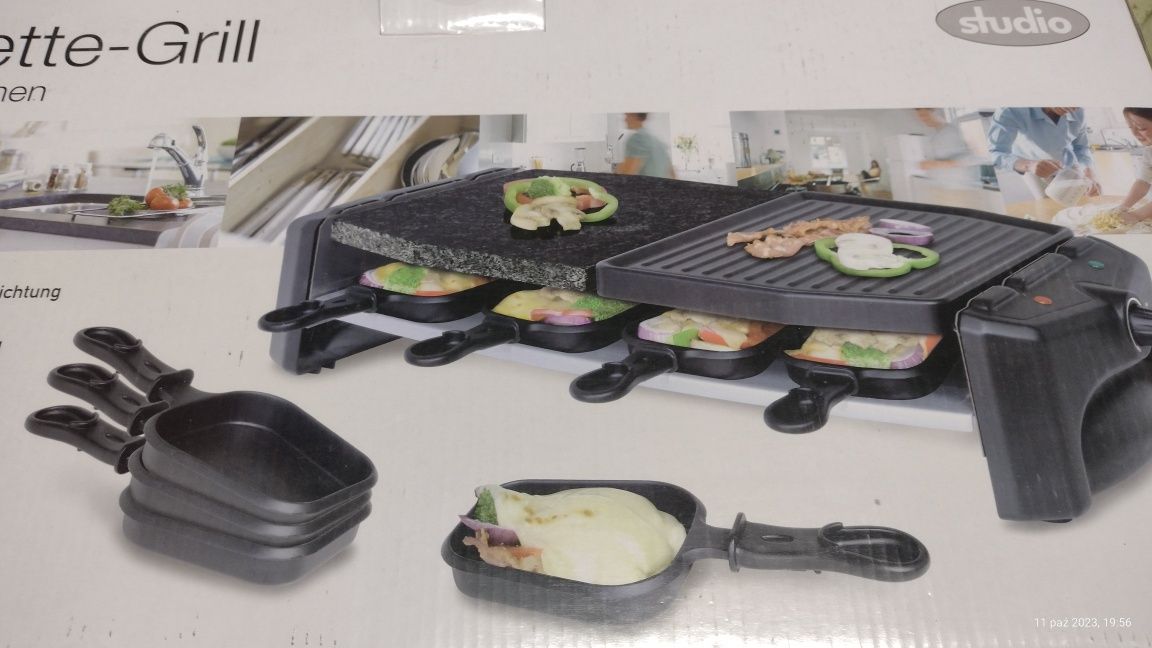 Raclette grill Studio 1300w na 8 osób z kamieniem do grzania potraw