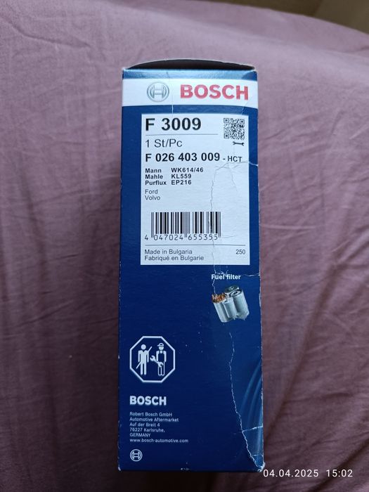 Паливний фільтр BOSCH F 026 403 009.