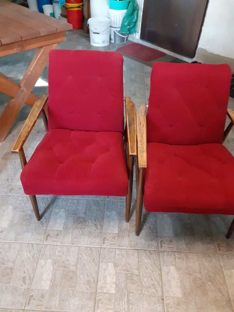 Fotele PRL  czerwone