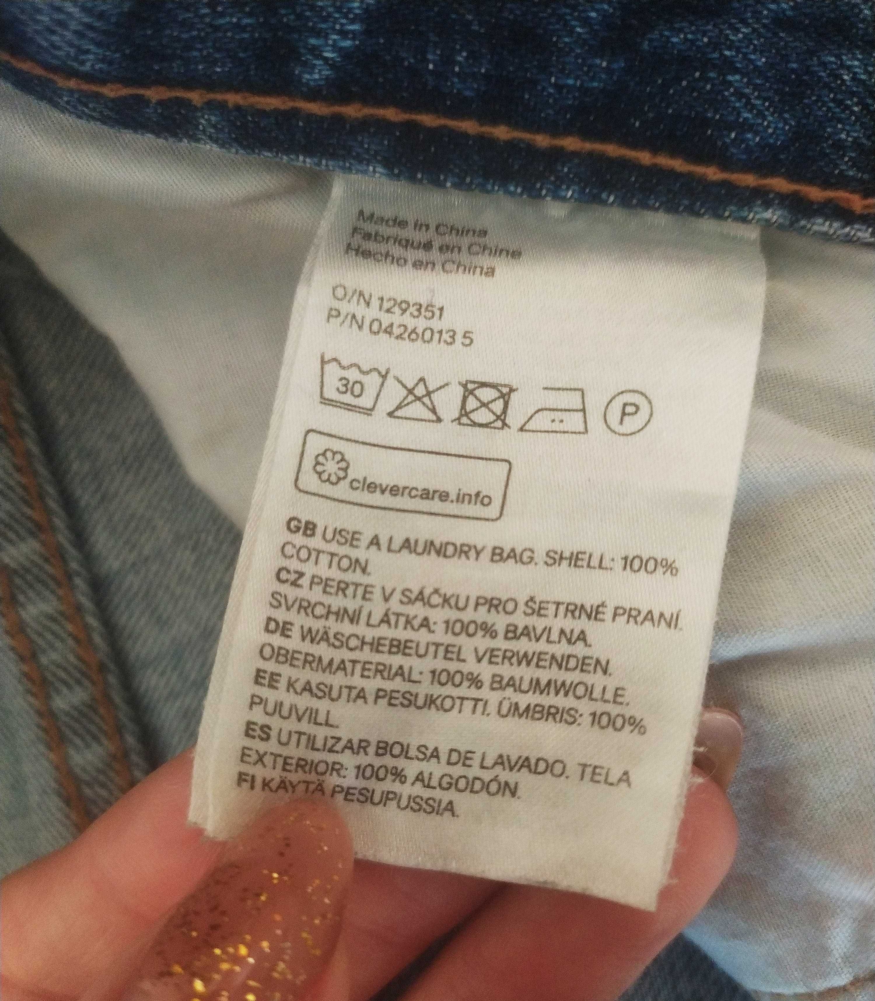 Jasnoniebieskie jeansy "mom jeans",wysoki stan,100 % cotton,H&M ,S/36