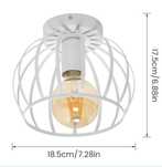 Lampa Sufitowa Biała Lampa Retro Vintage