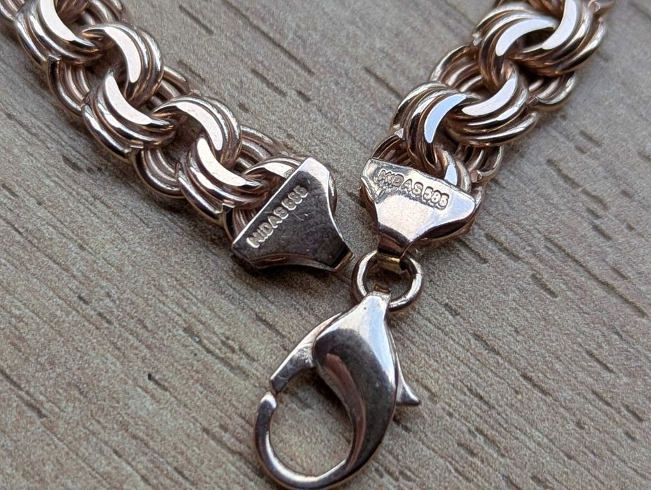 Złota bransoleta MIDAS 14K (585) 25,40 g solidny włoski splot unisex