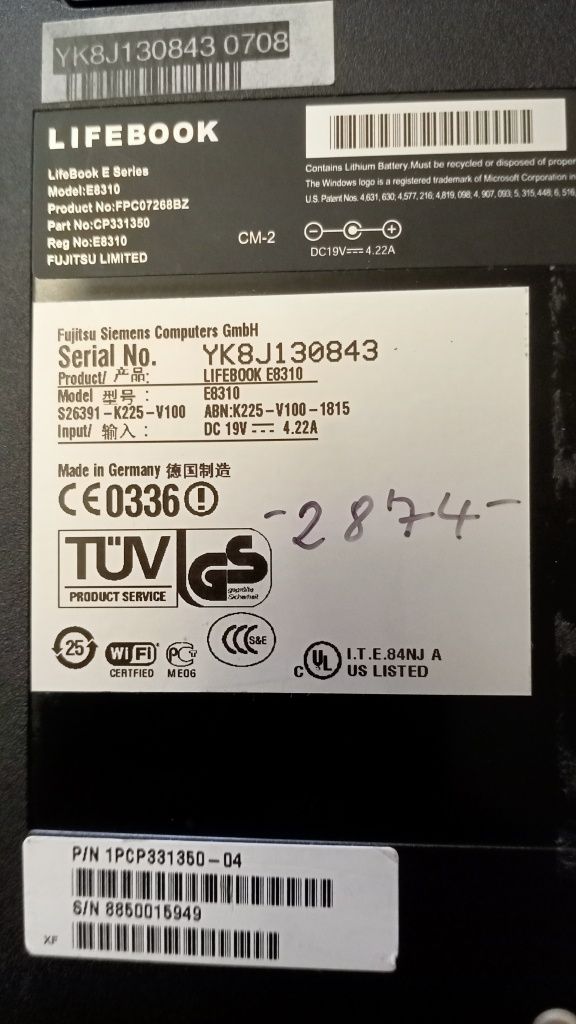 ноутбук fujitsu siemens e8310