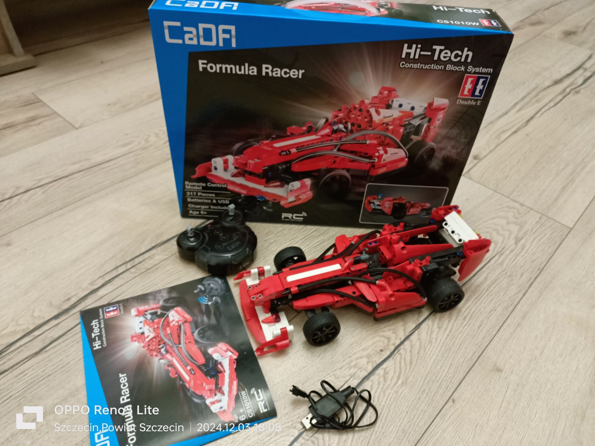 Klocki CADA Hi-Tech C51010W samochód formuła 1 zdalnie sterowany
