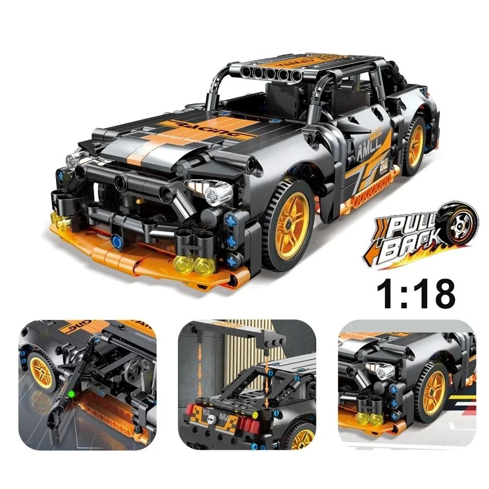 Klocki technic samochód, Ford Mustang 1:18 jak lego