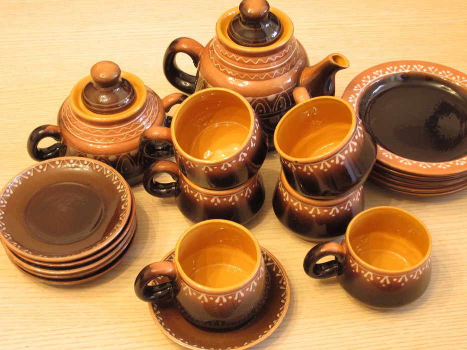 Глиняний посуд чайний набір 20 предметів
