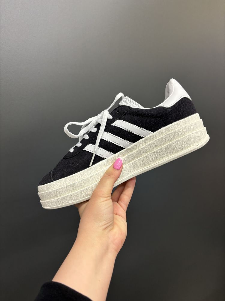 Кросівки Adidas Gazzelle Bold Black White Газелі чорні