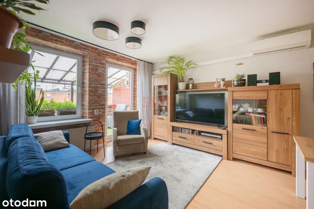 Dwupokojowe mieszkanie z tarasem i widokiem na zieleń