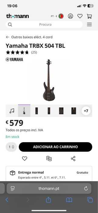 Baixo Yamaha TRBX504 Fretless